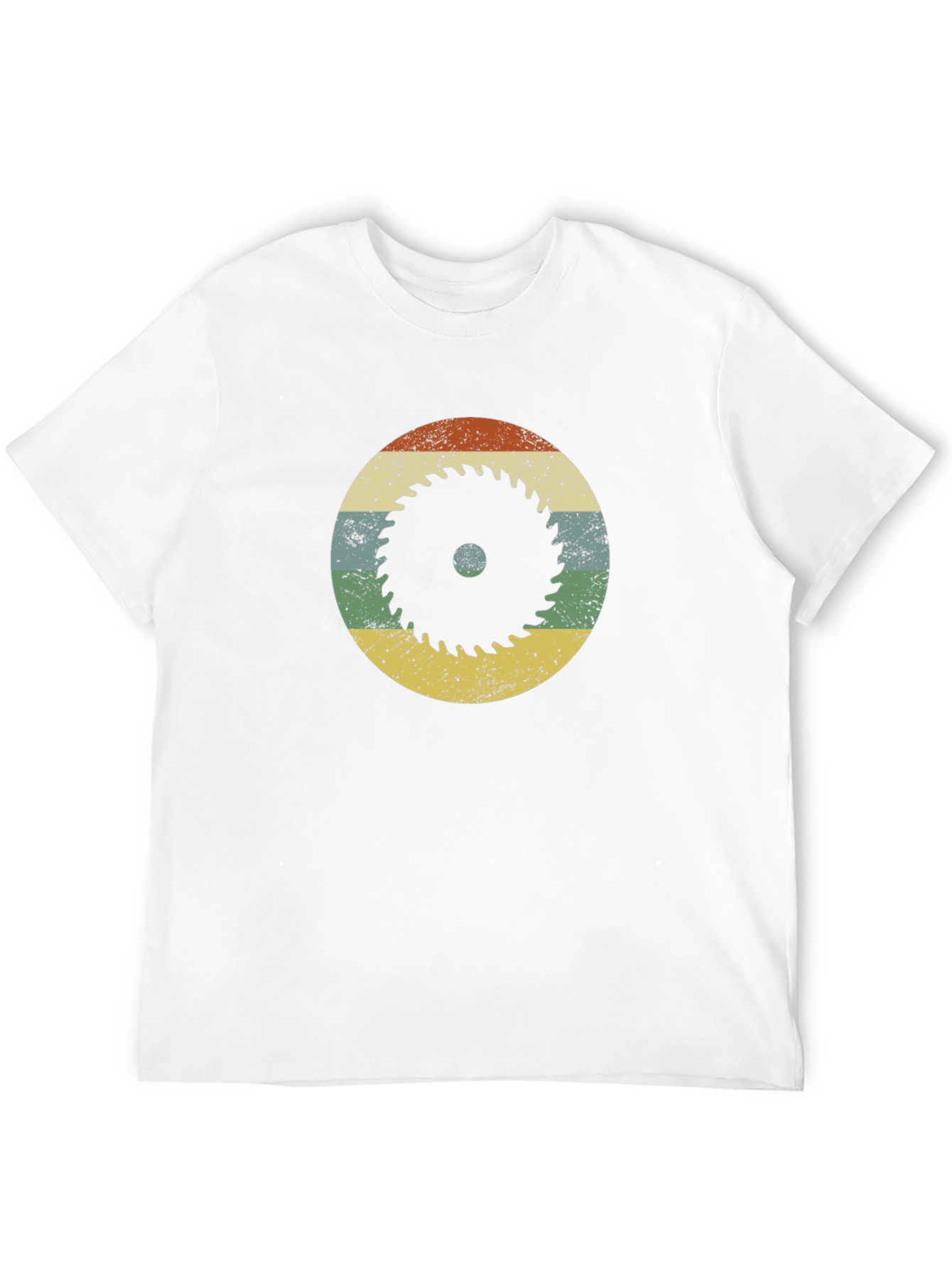 Retro Saw Blade Graphic T-Shirt - Black