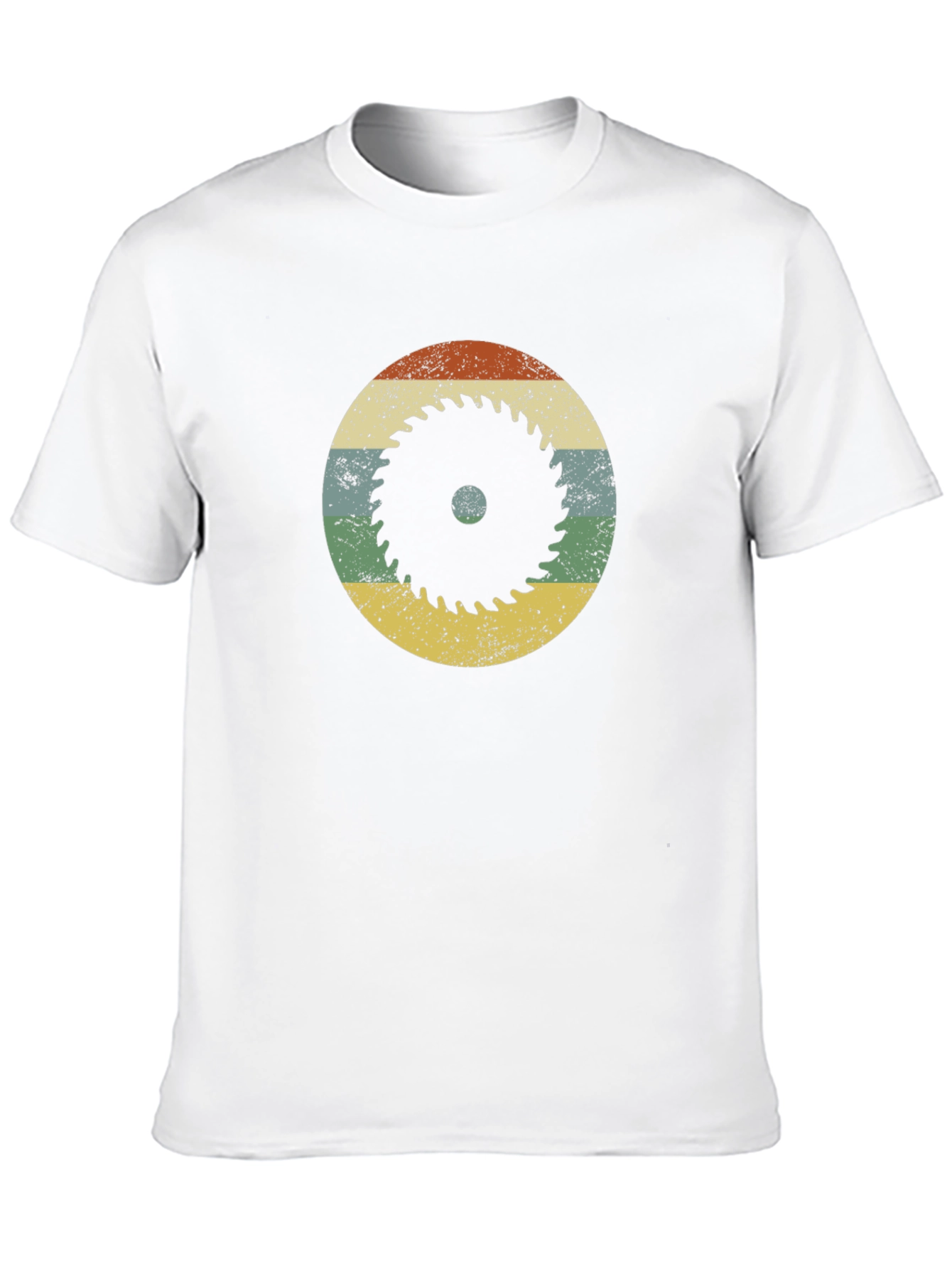 Retro Saw Blade Graphic T-Shirt - Black