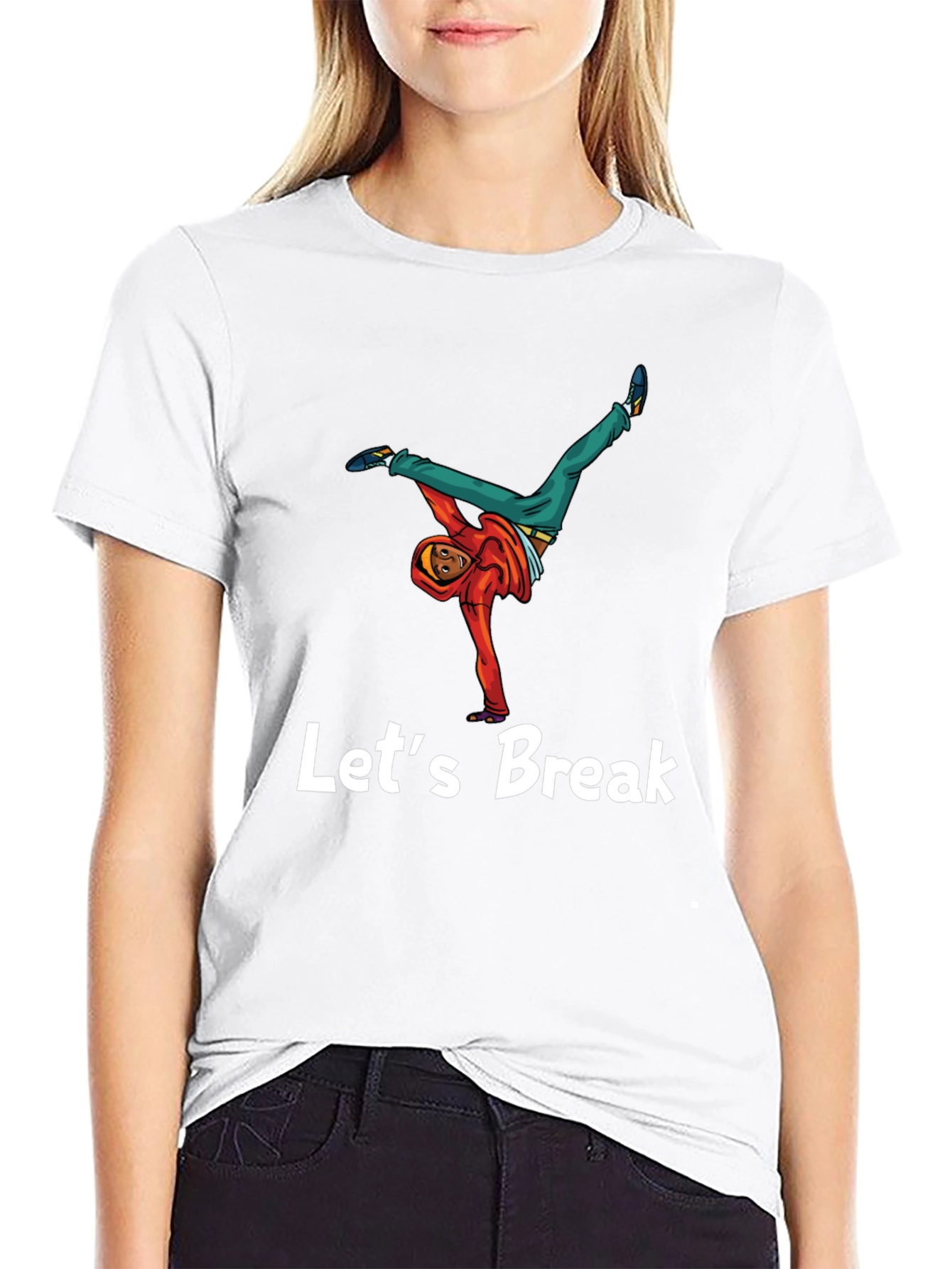 Lets Break Dance Tee - Black Graphic T-Shirt