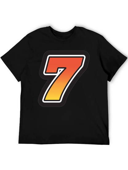 Bold Number 7 Graphic Black T-Shirt