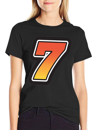 Bold Number 7 Graphic Black T-Shirt