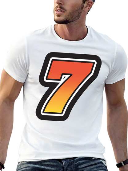 Bold Number 7 Graphic Black T-Shirt