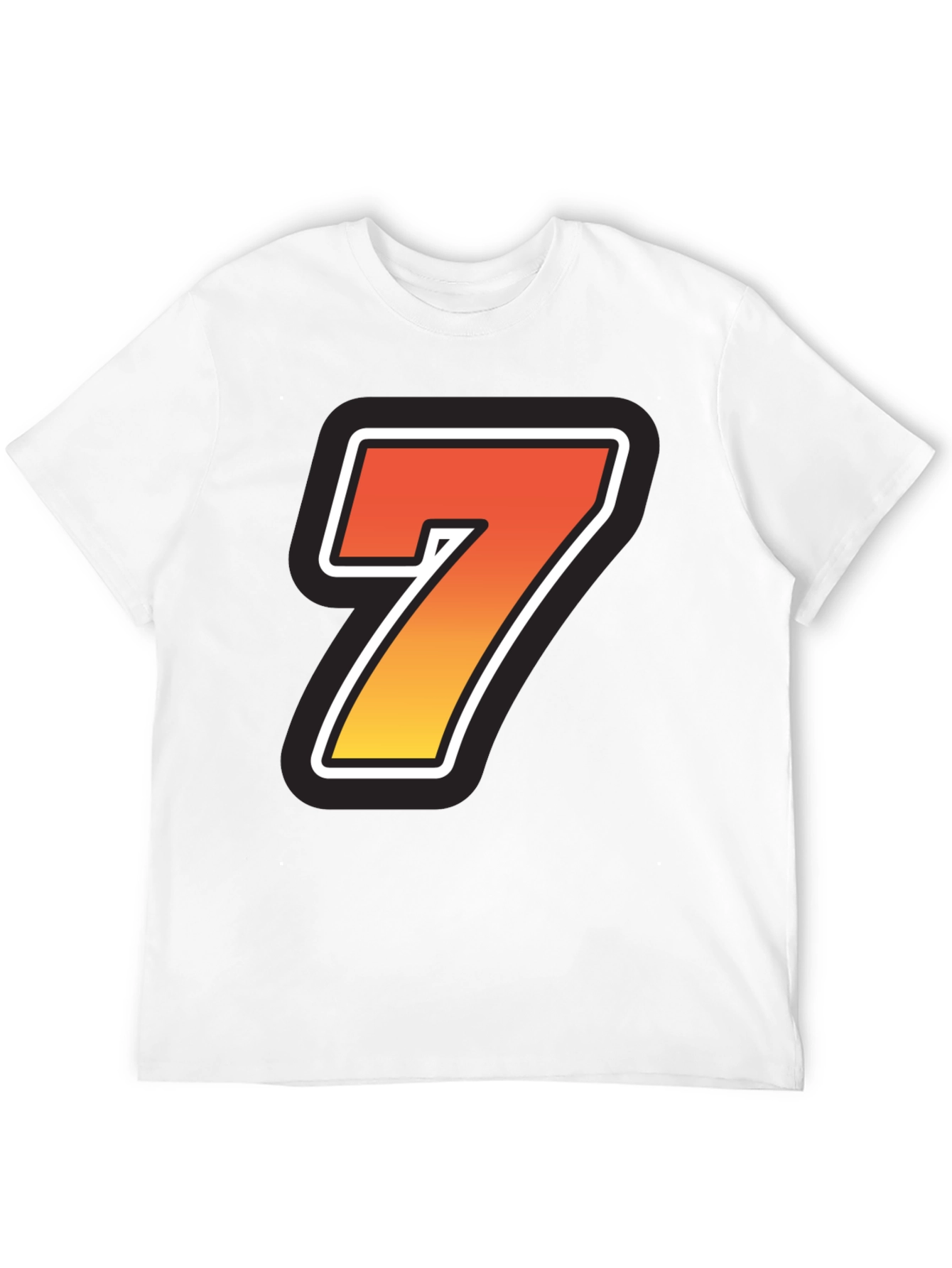 Bold Number 7 Graphic Black T-Shirt