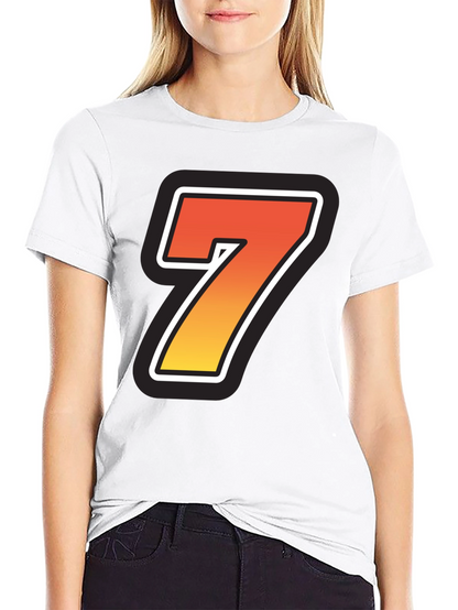 Bold Number 7 Graphic Black T-Shirt