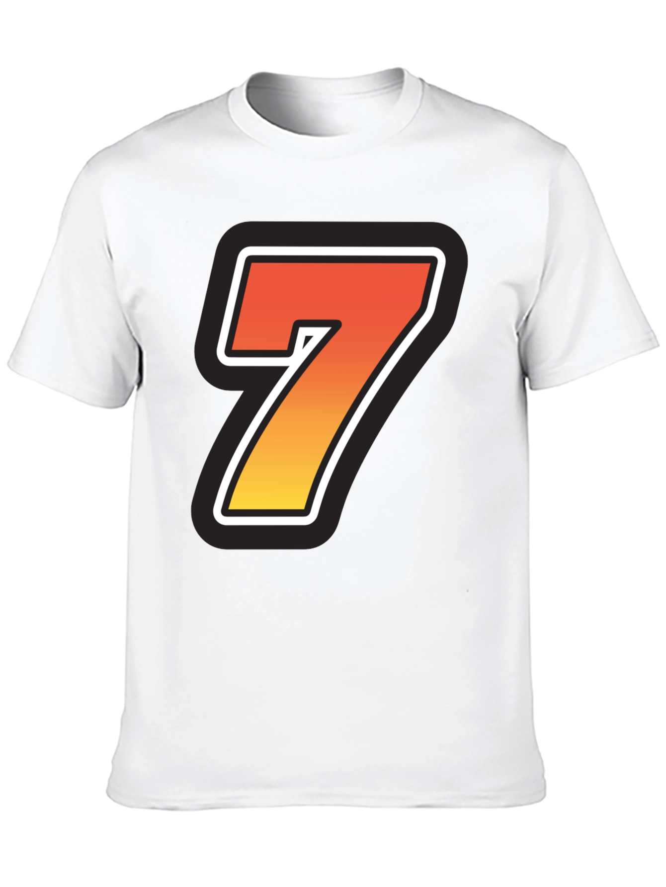 Bold Number 7 Graphic Black T-Shirt