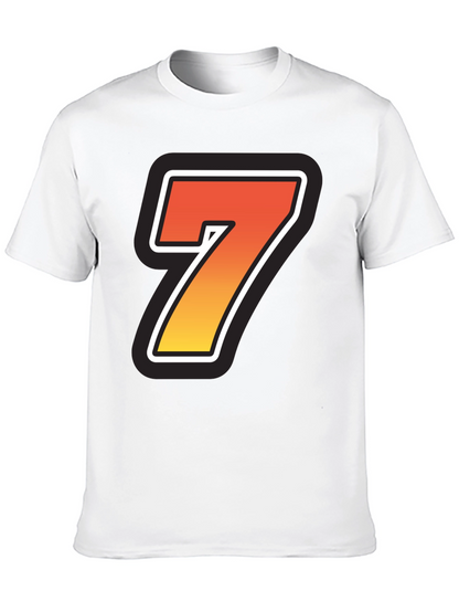 Bold Number 7 Graphic Black T-Shirt