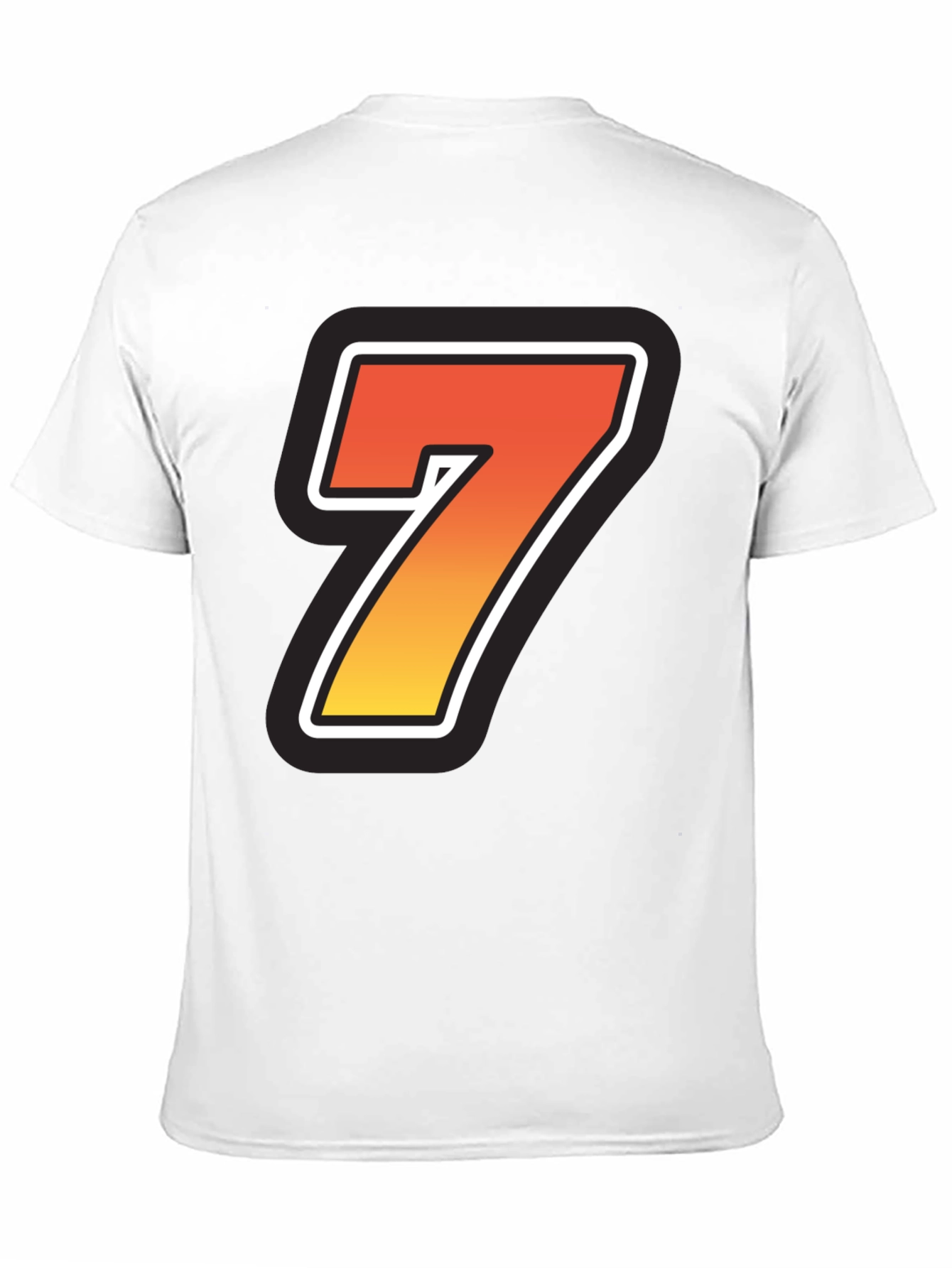Bold Number 7 Graphic Black T-Shirt