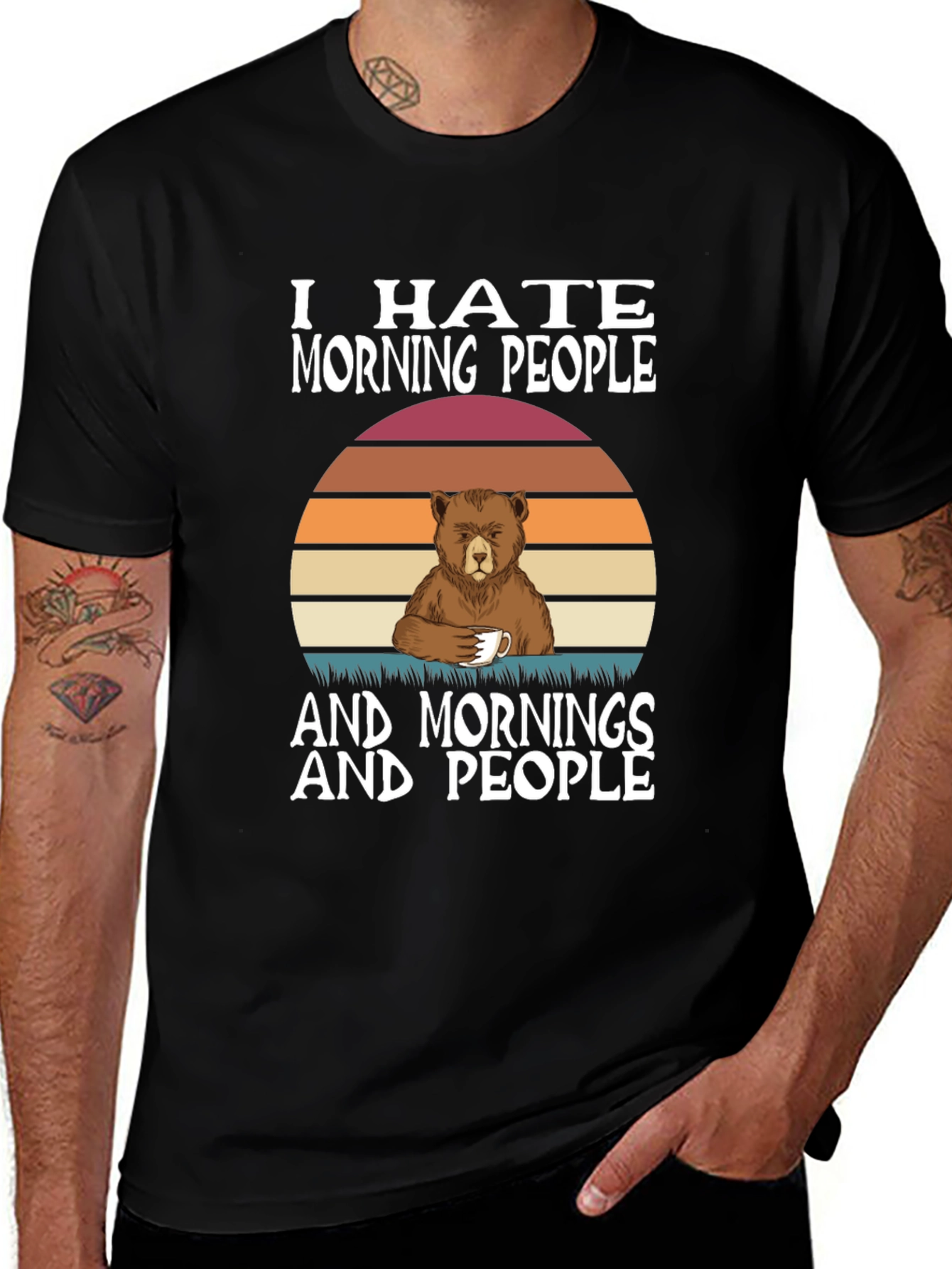 Funny I Hate Morning People Bear T-Shirt