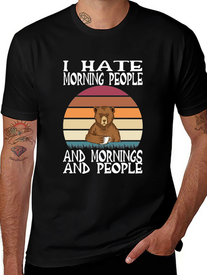 Funny I Hate Morning People Bear T-Shirt