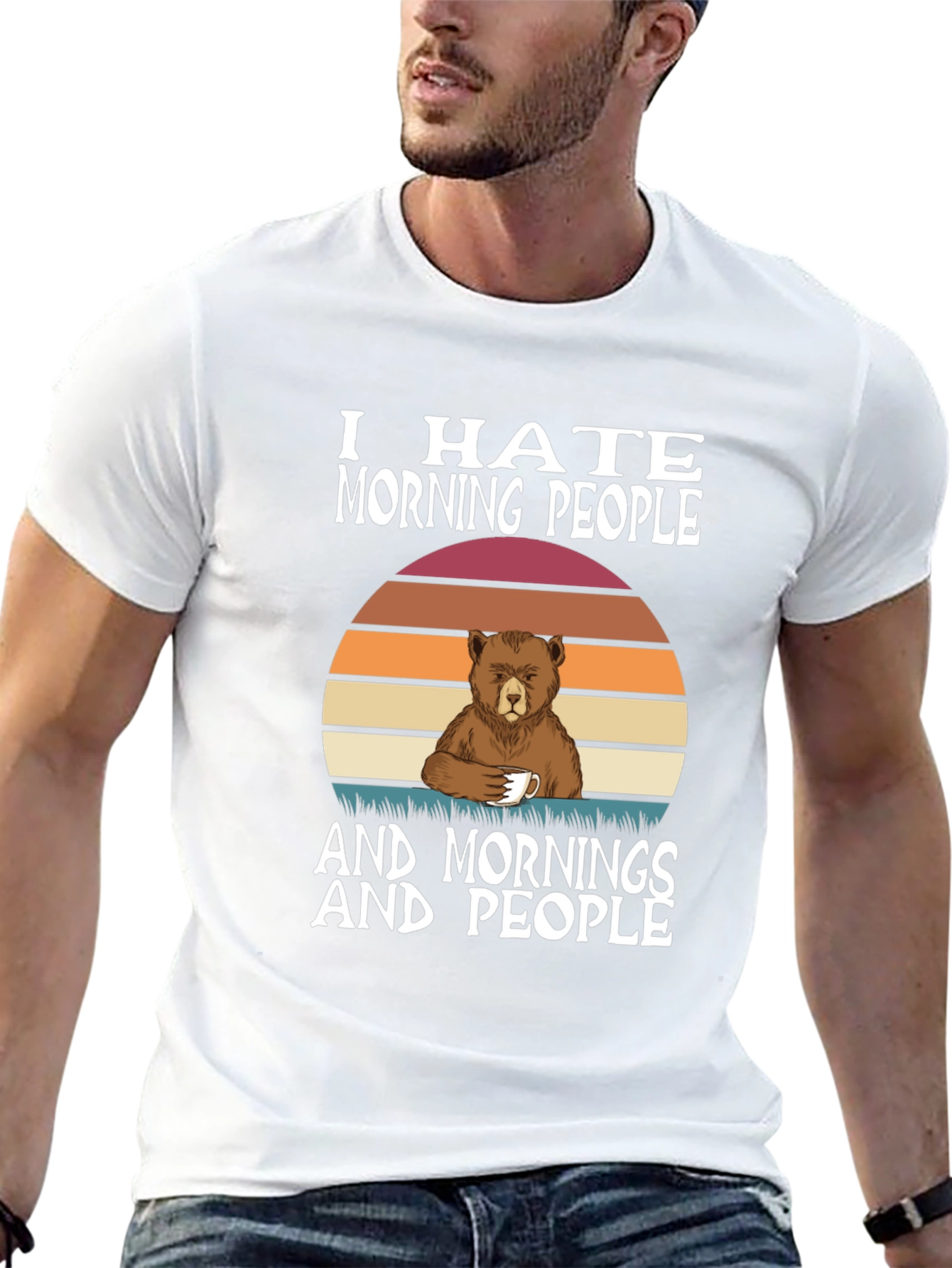 Funny I Hate Morning People Bear T-Shirt