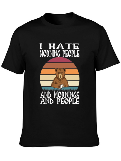 Funny I Hate Morning People Bear T-Shirt