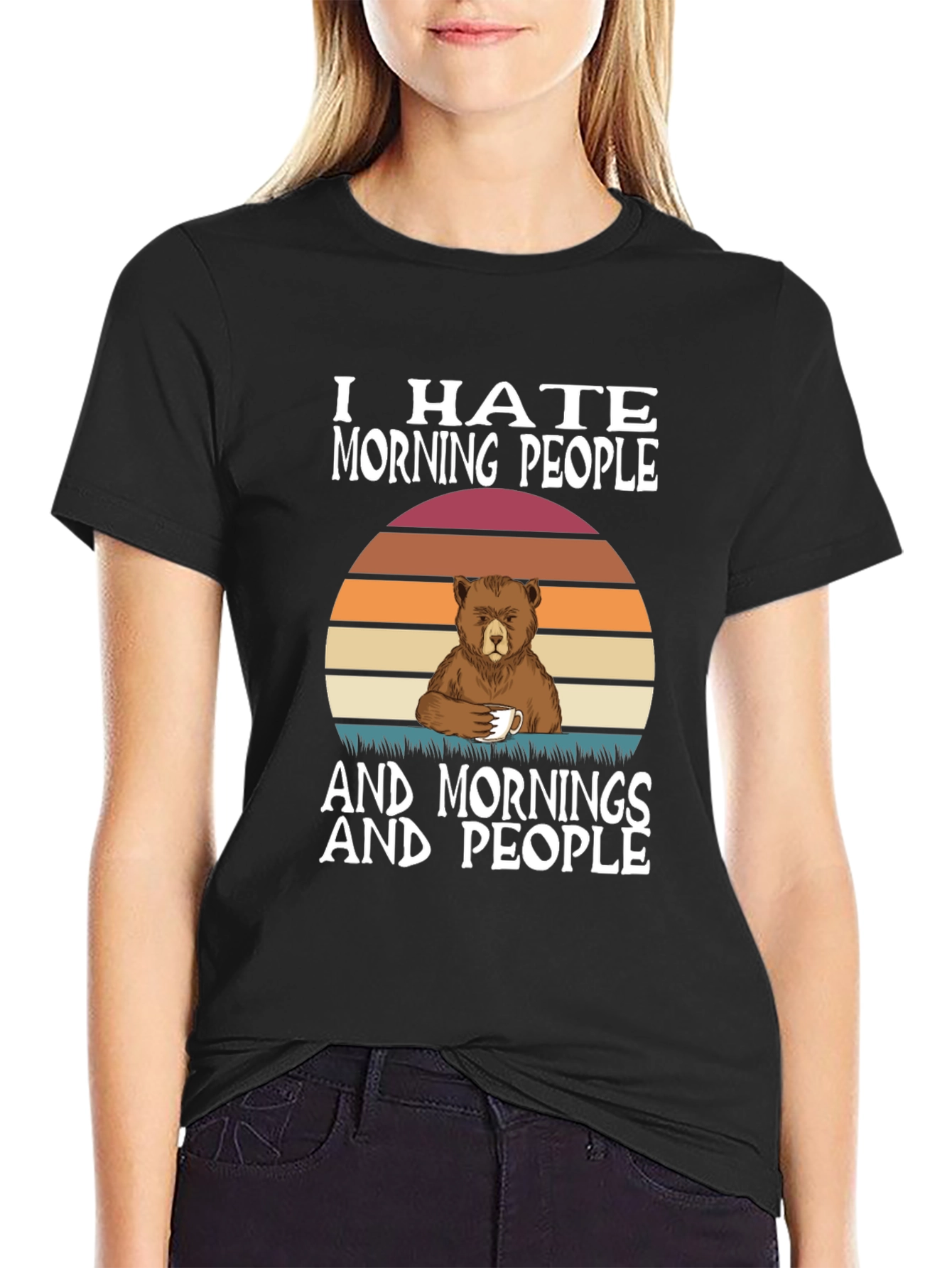 Funny I Hate Morning People Bear T-Shirt