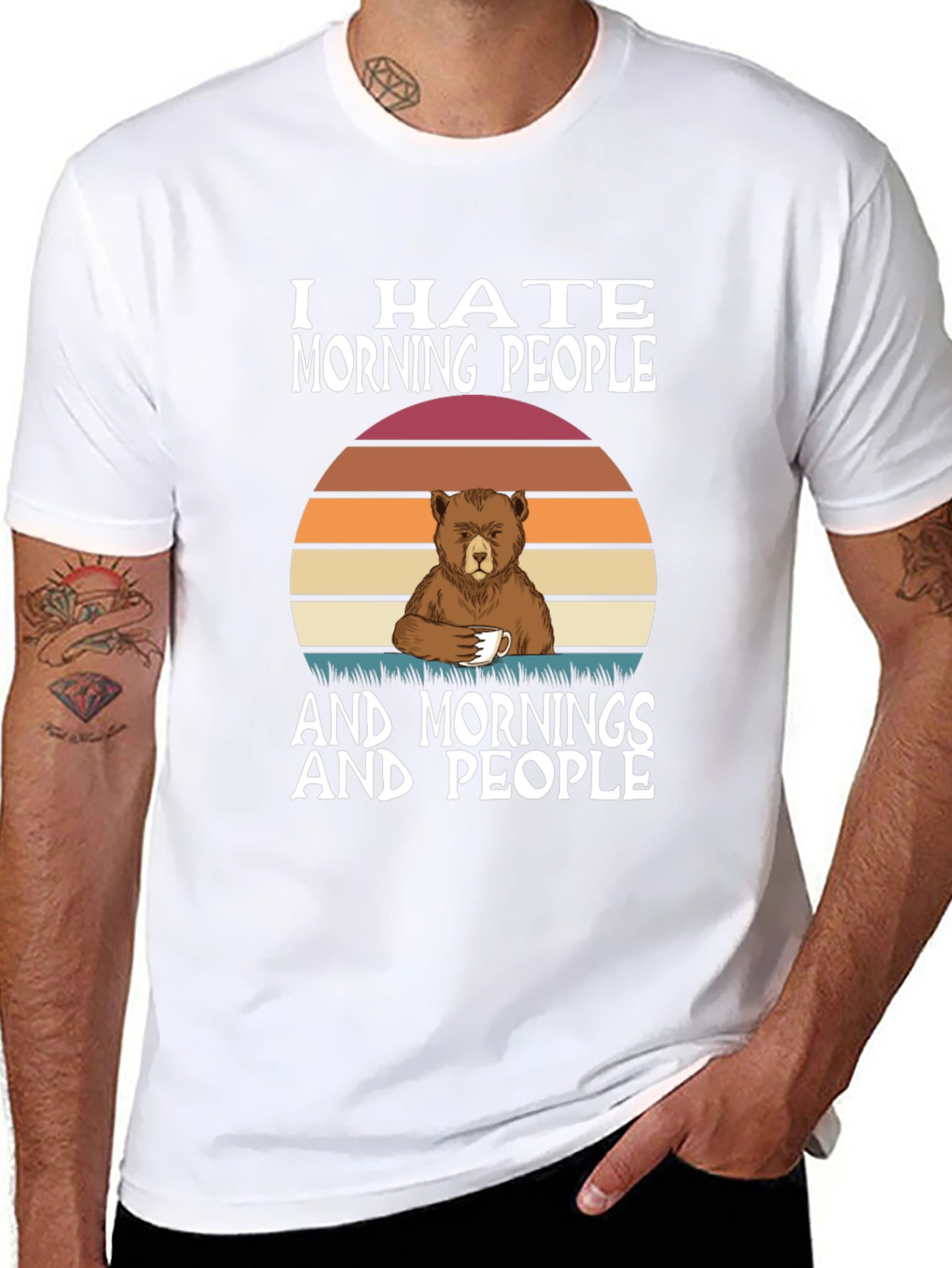 Funny I Hate Morning People Bear T-Shirt
