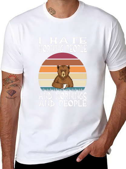 Funny I Hate Morning People Bear T-Shirt