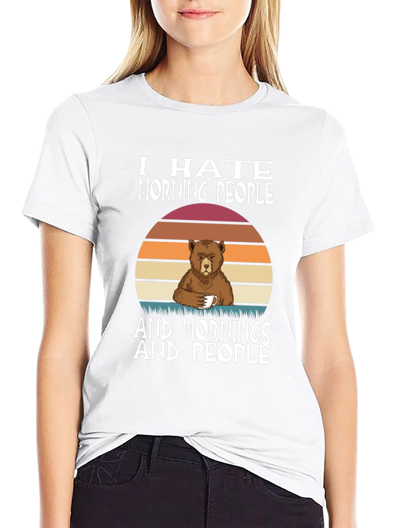 Funny I Hate Morning People Bear T-Shirt