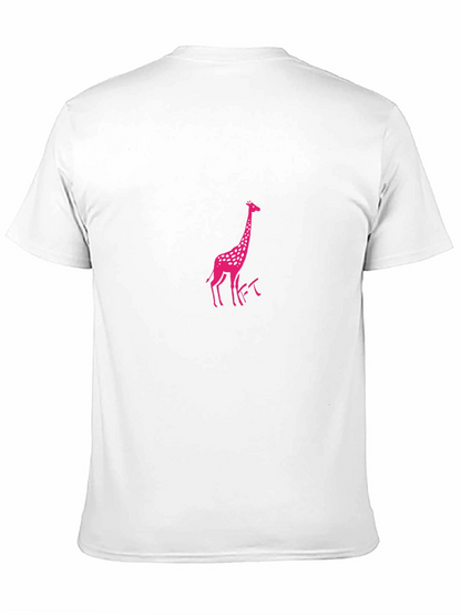 Pink Giraffe Black T-Shirt