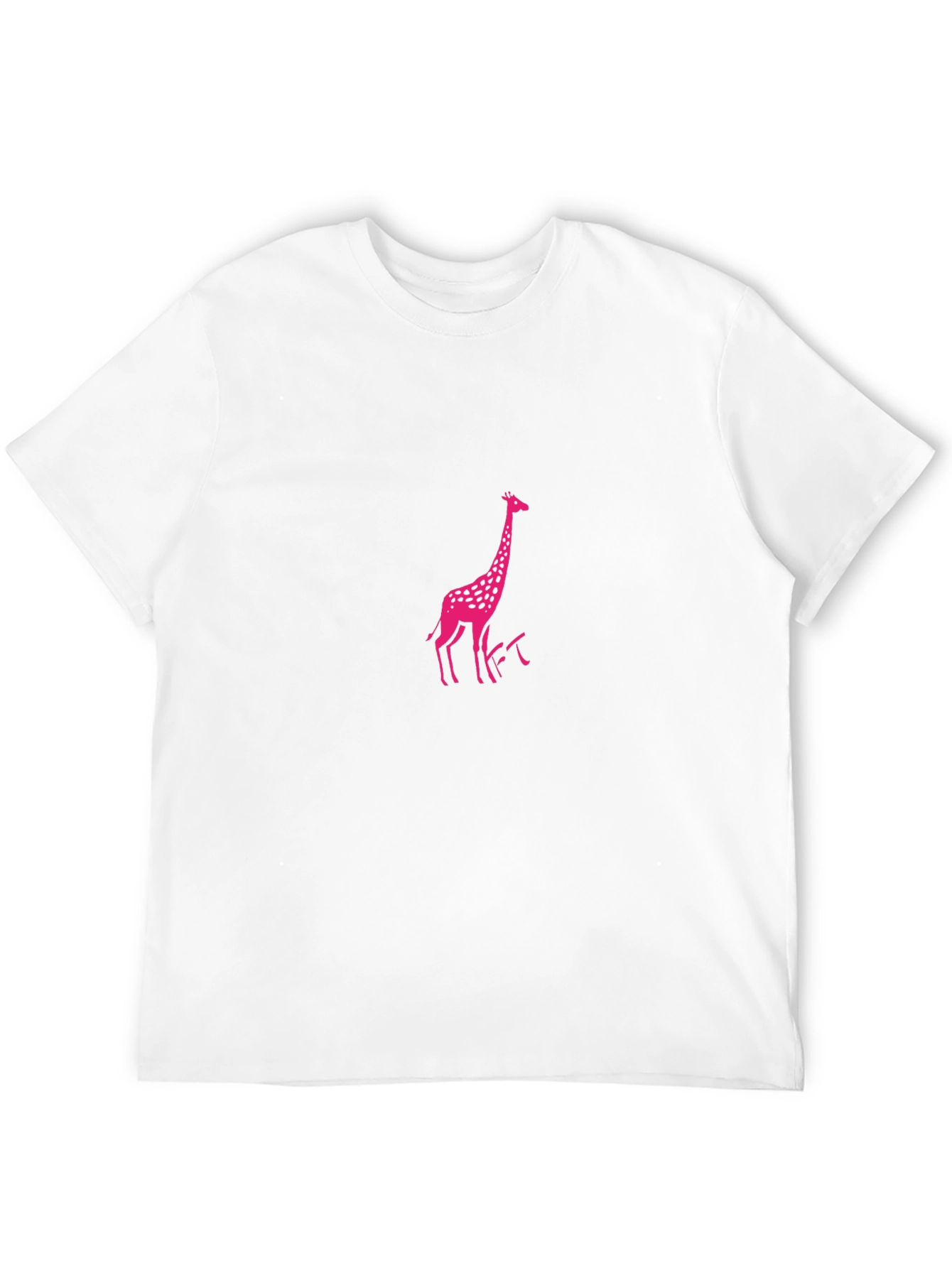Pink Giraffe Black T-Shirt
