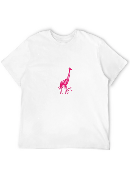 Pink Giraffe Black T-Shirt