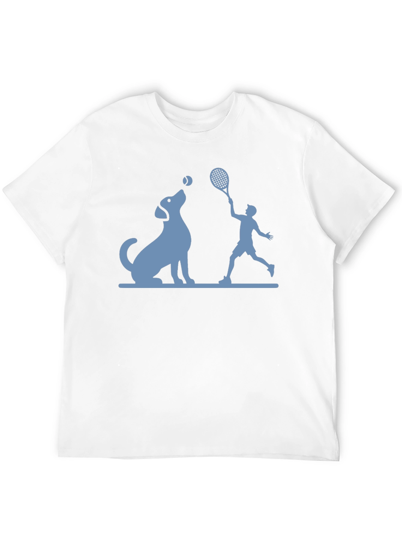 Dog & Tennis Player Graphic T-Shirt