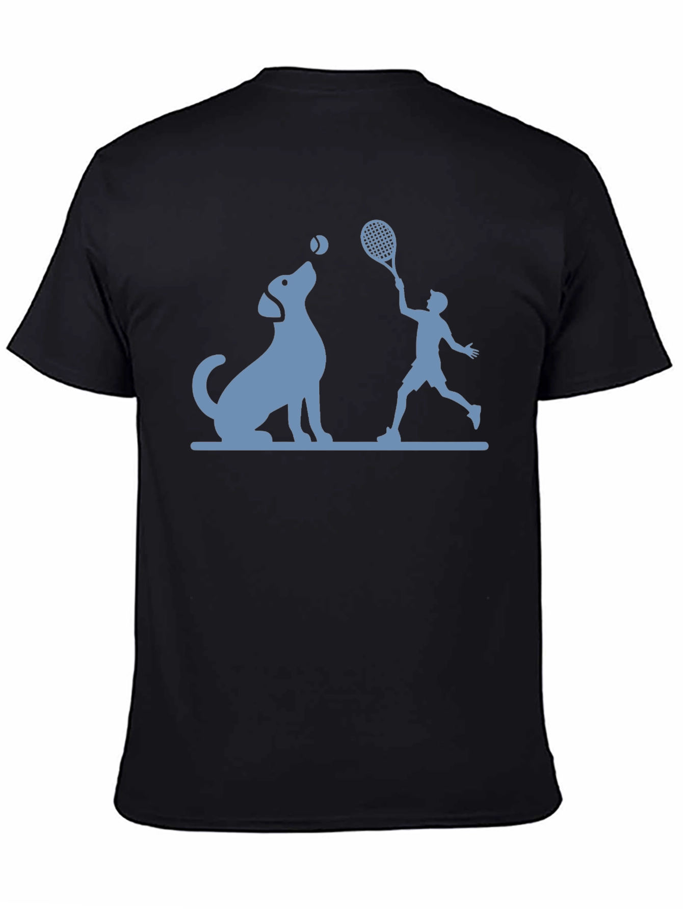 Dog & Tennis Player Graphic T-Shirt