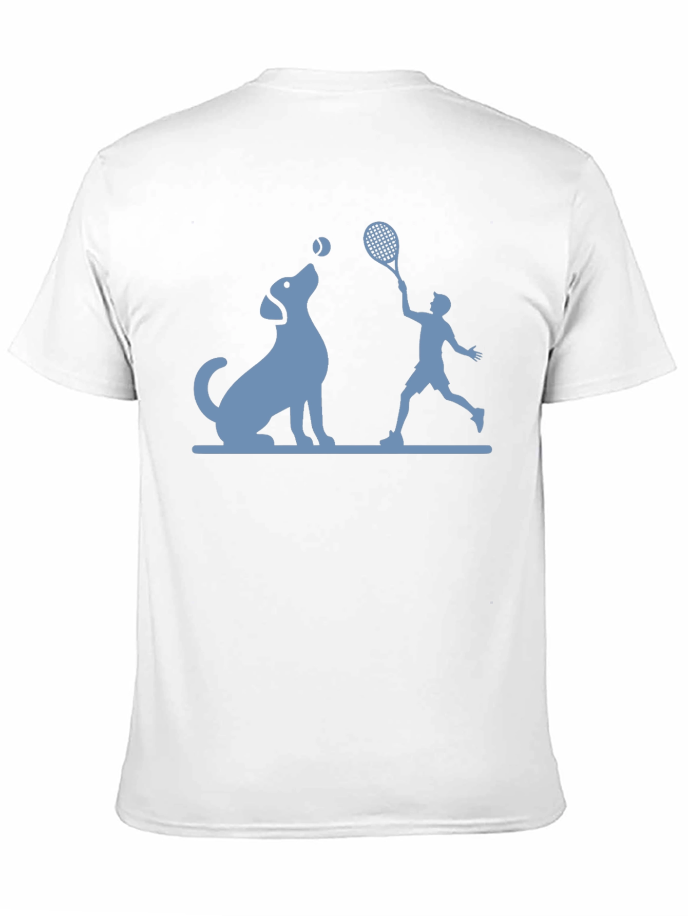 Dog & Tennis Player Graphic T-Shirt