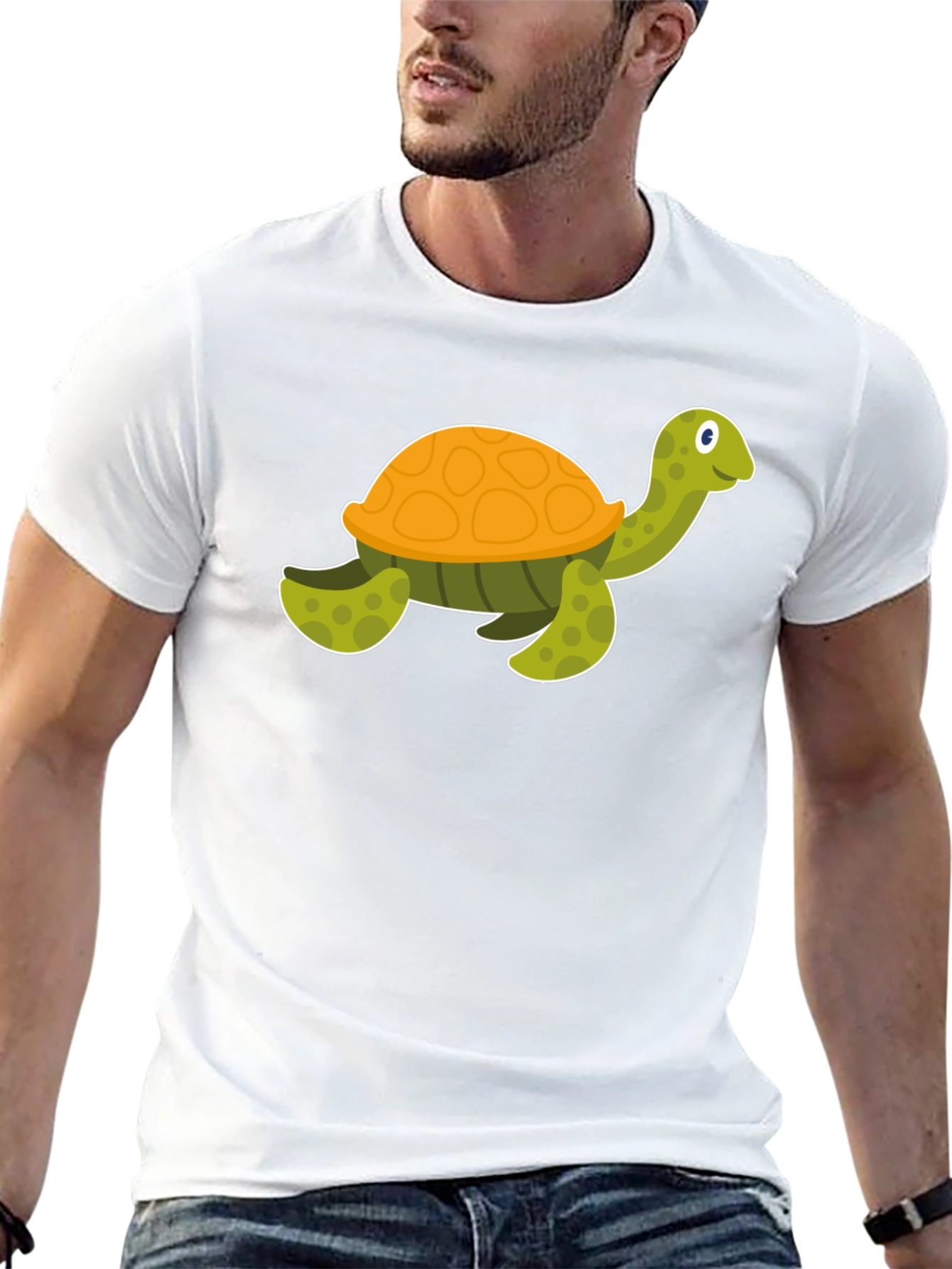 Cartoon Turtle Black T-Shirt