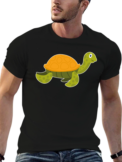 Cartoon Turtle Black T-Shirt