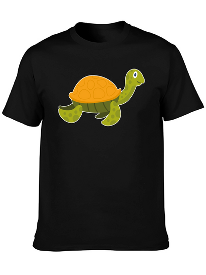 Cartoon Turtle Black T-Shirt