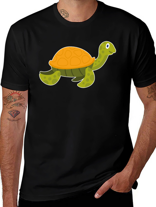 Cartoon Turtle Black T-Shirt