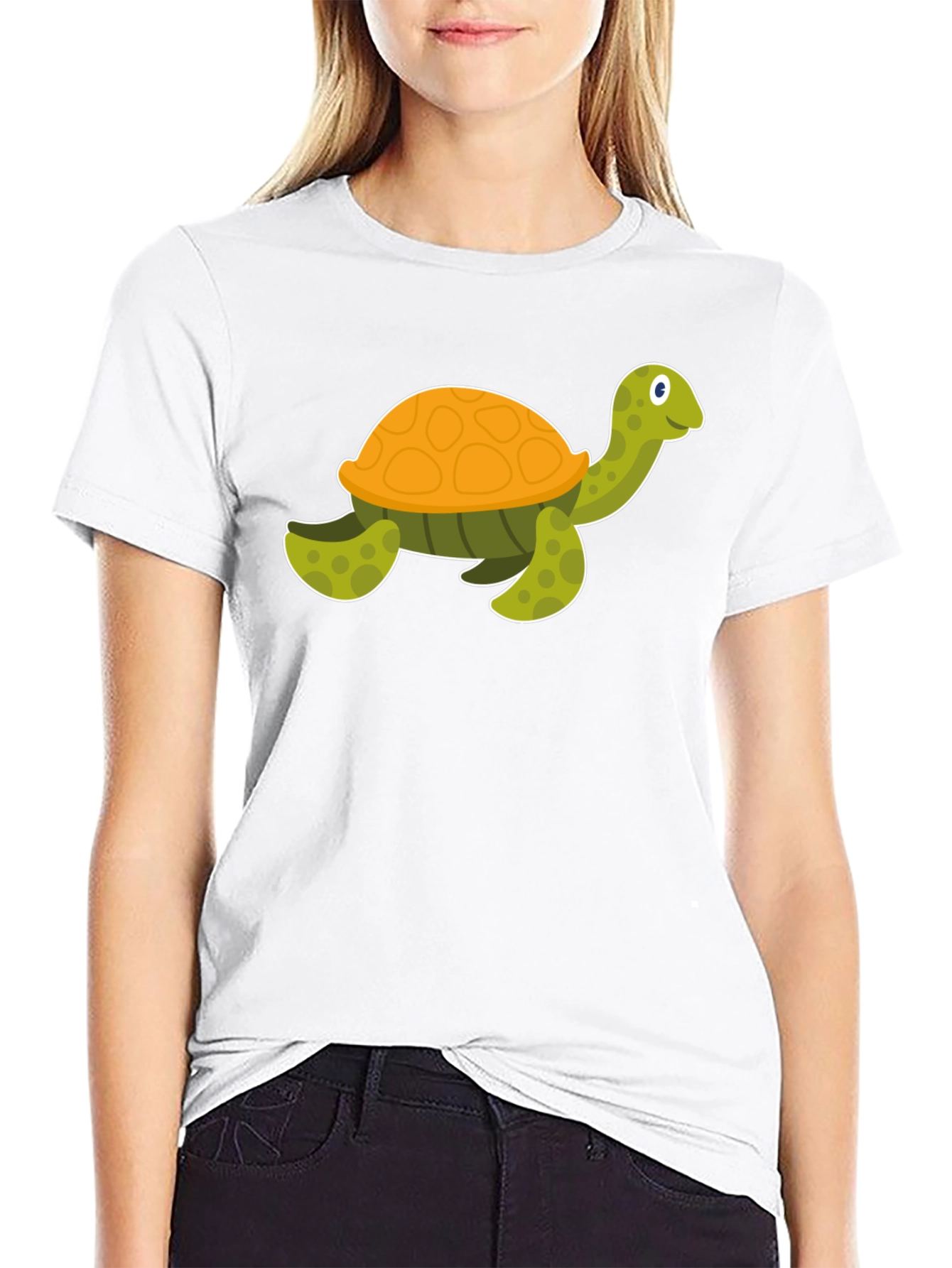 Cartoon Turtle Black T-Shirt