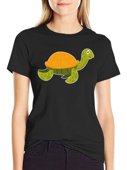 Cartoon Turtle Black T-Shirt