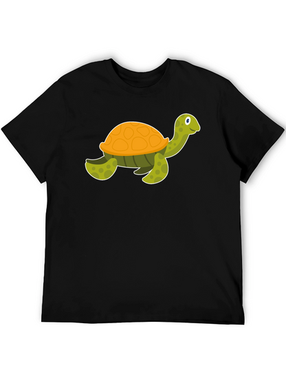 Cartoon Turtle Black T-Shirt