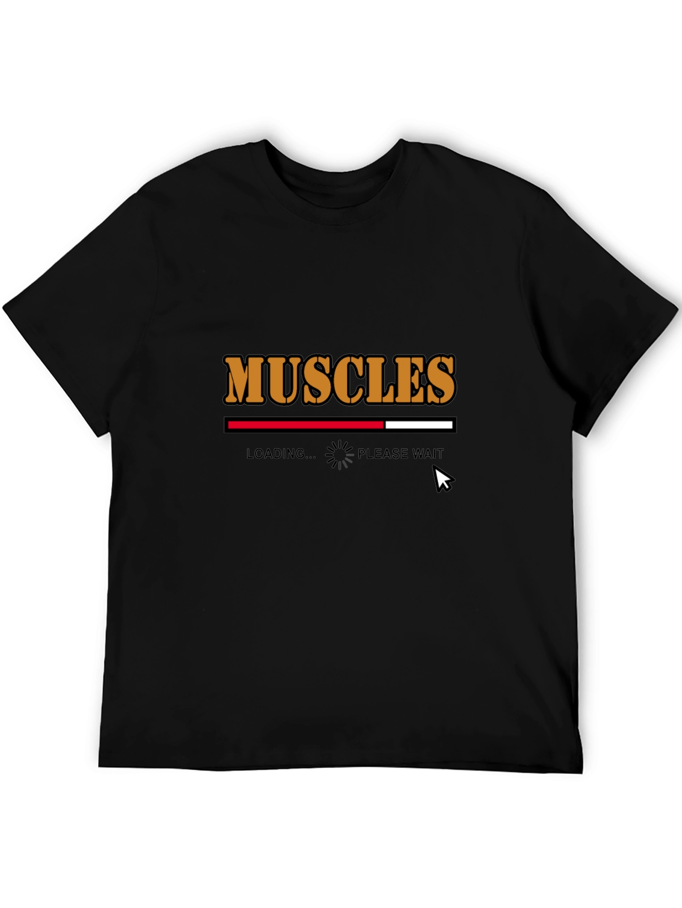 Muscles Loading Funny Black T-Shirt