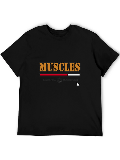 Muscles Loading Funny Black T-Shirt
