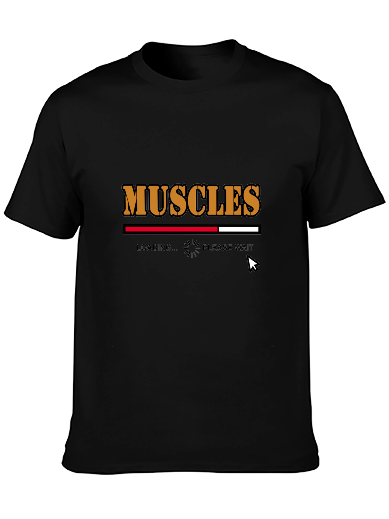 Muscles Loading Funny Black T-Shirt