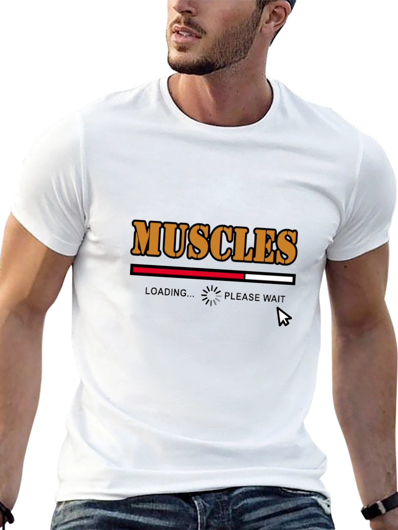 Muscles Loading Funny Black T-Shirt