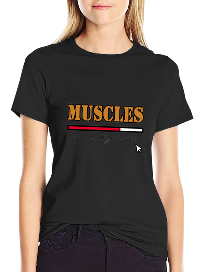 Muscles Loading Funny Black T-Shirt