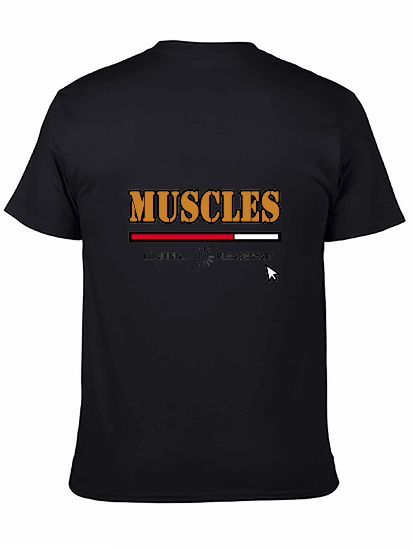 Muscles Loading Funny Black T-Shirt