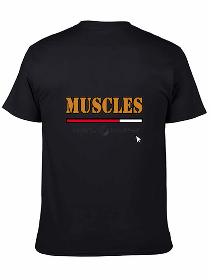 Muscles Loading Funny Black T-Shirt
