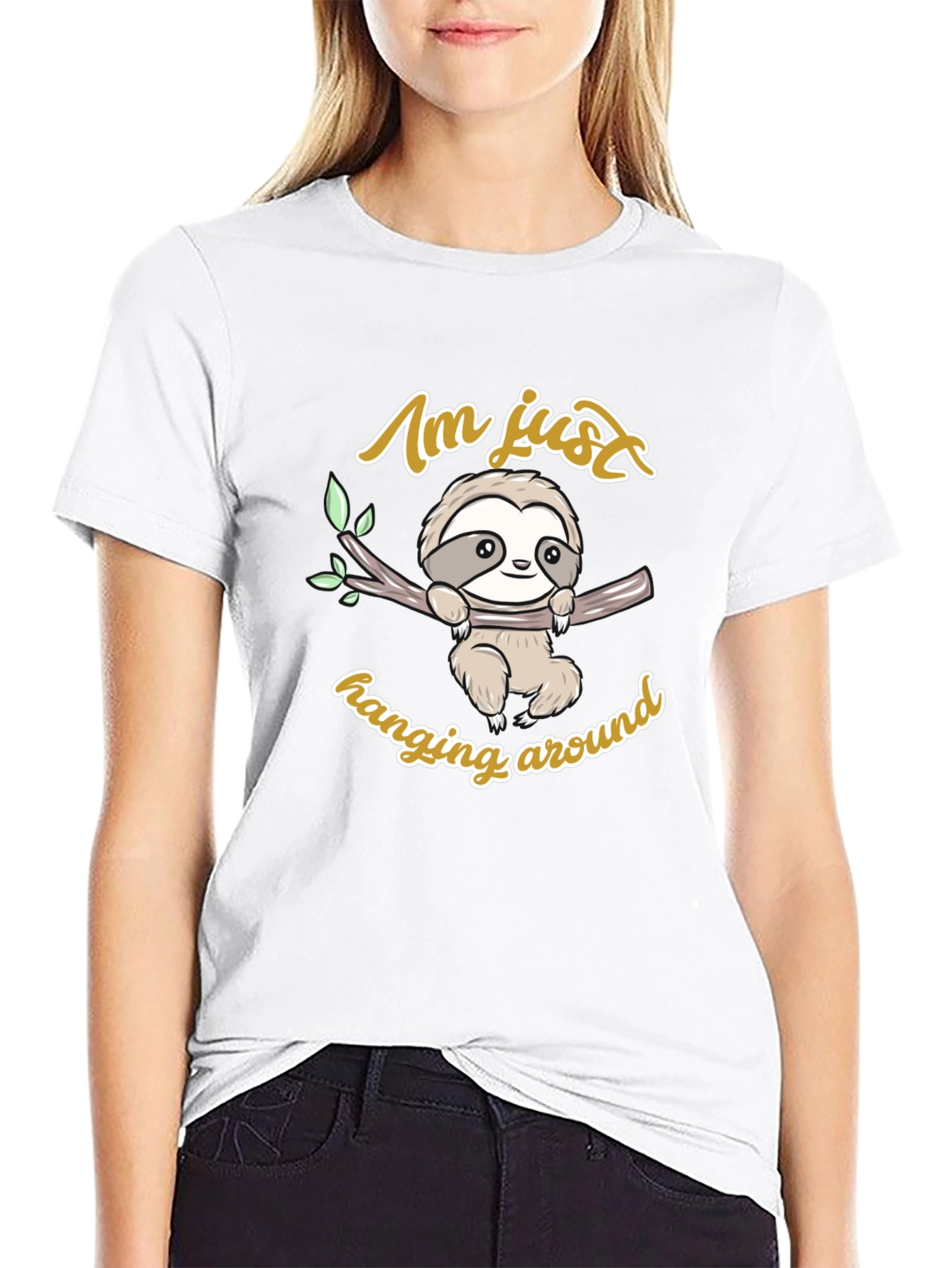 Cute Sloth Hanging Around Graphic T-Shirt