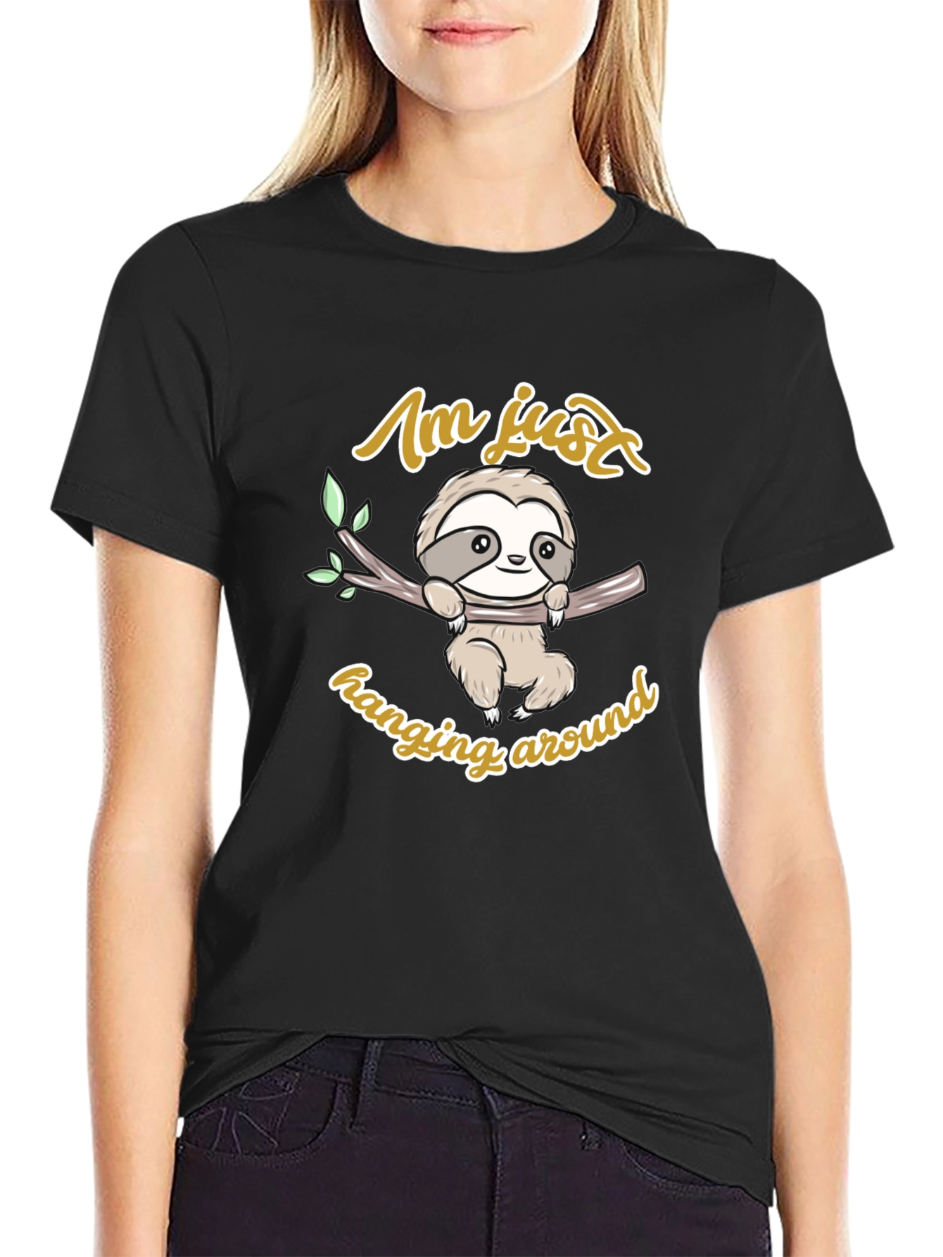 Cute Sloth Hanging Around Graphic T-Shirt