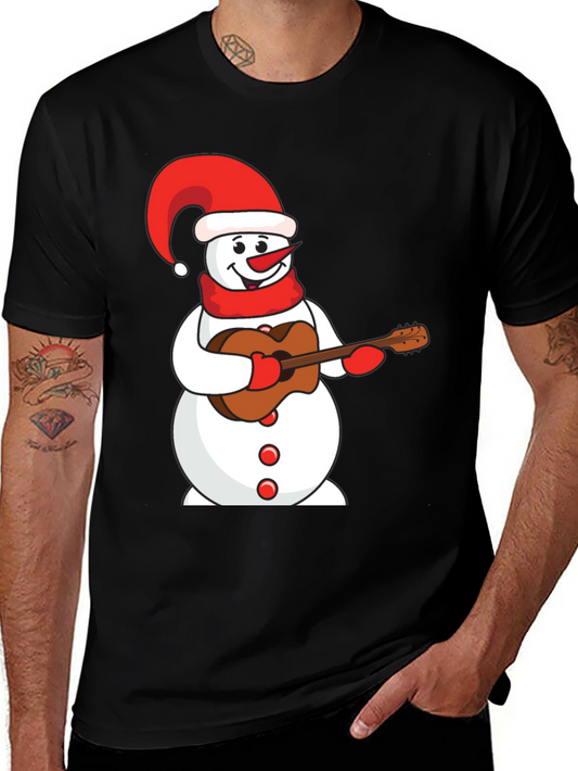 Festive Snowman Guitarist T-Shirt