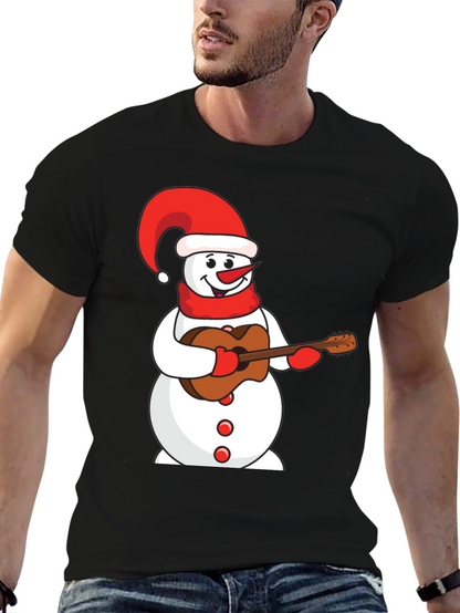 Festive Snowman Guitarist T-Shirt