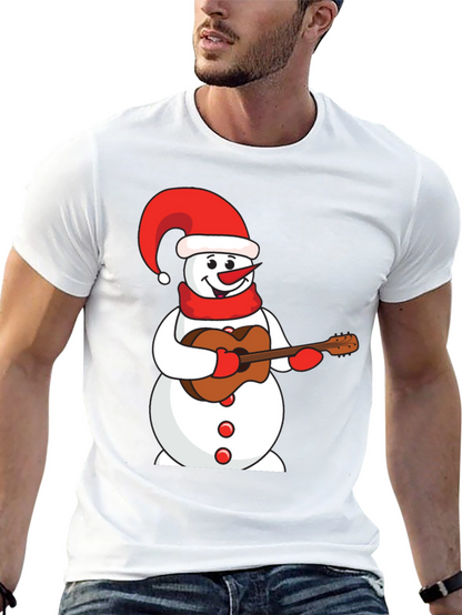 Festive Snowman Guitarist T-Shirt