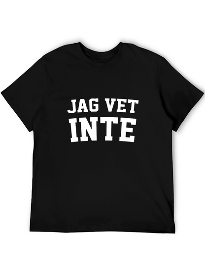 Jag Vet Inte T-Shirt - Black Cotton Blend Tee