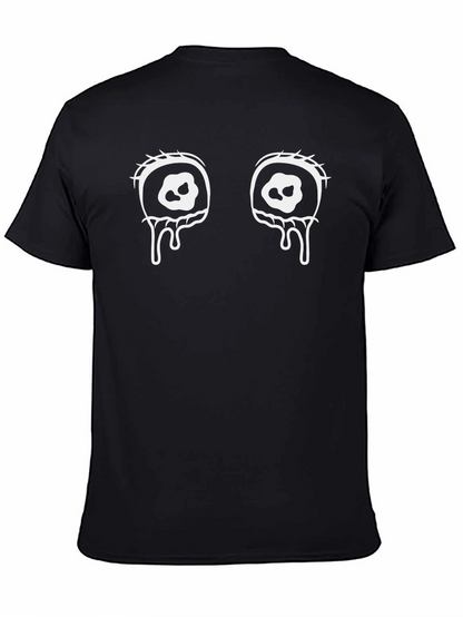 Mens Black T-Shirt with Spooky Eye Graphic