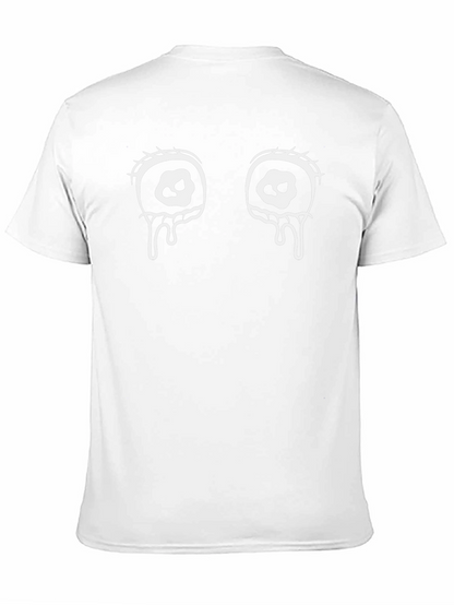 Mens Black T-Shirt with Spooky Eye Graphic