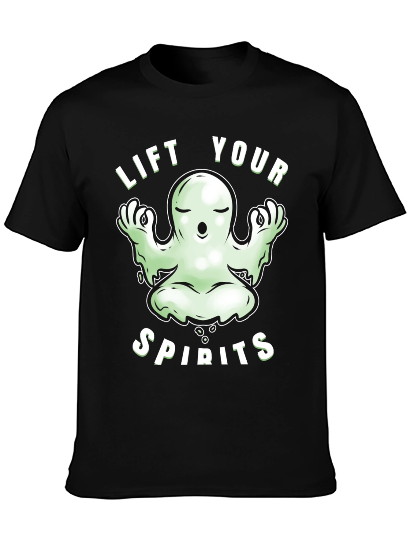 Lift Your Spirits Ghost Meditation Graphic Tee