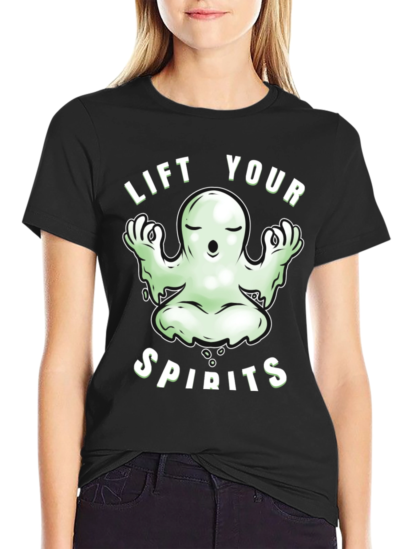 Lift Your Spirits Ghost Meditation Graphic Tee