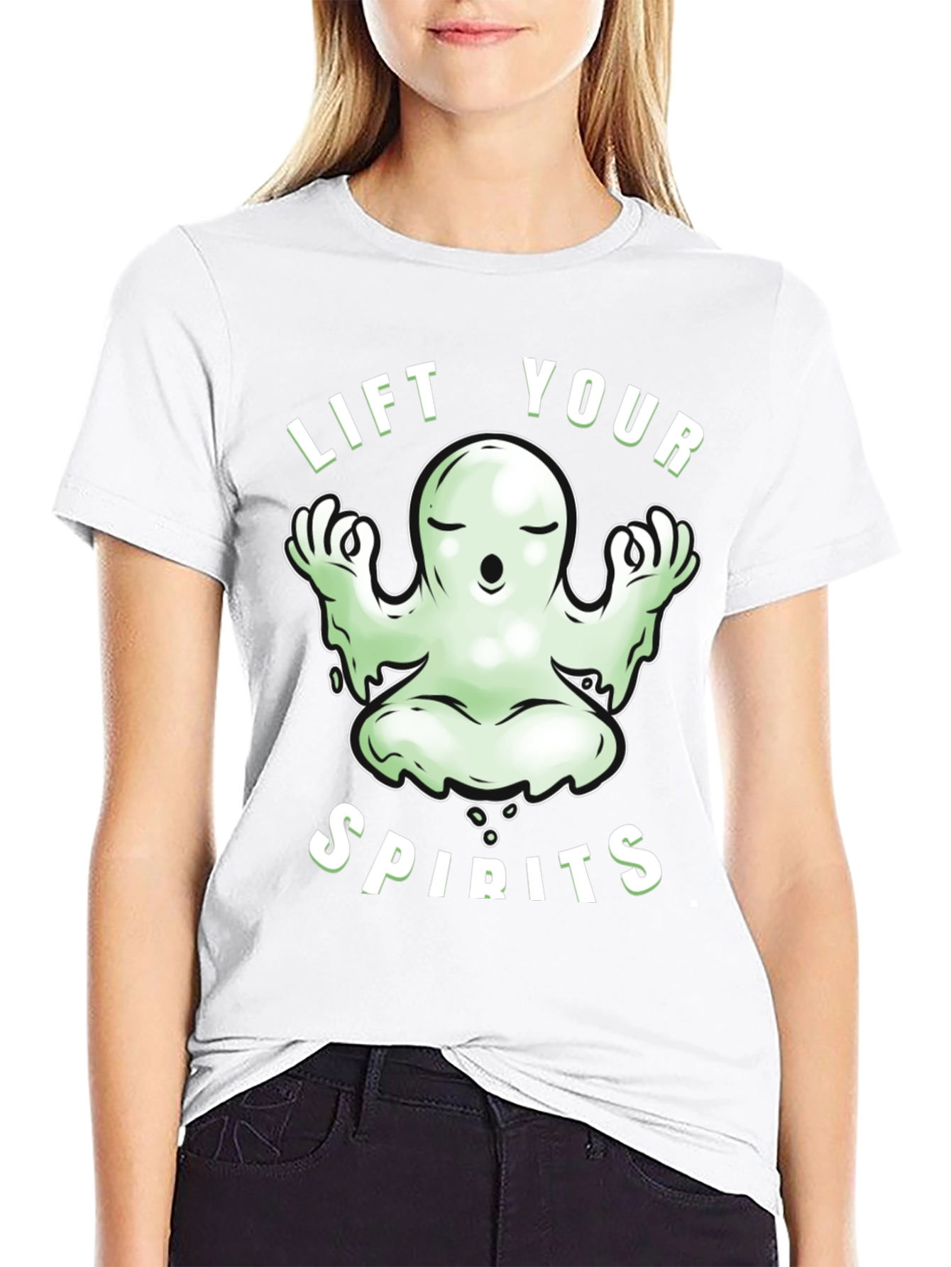 Lift Your Spirits Ghost Meditation Graphic Tee